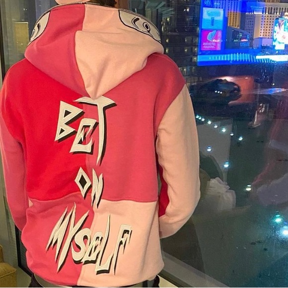 “Bet On Myself” brand zip up hoodie (shades of pink) - Picture 3 of 3